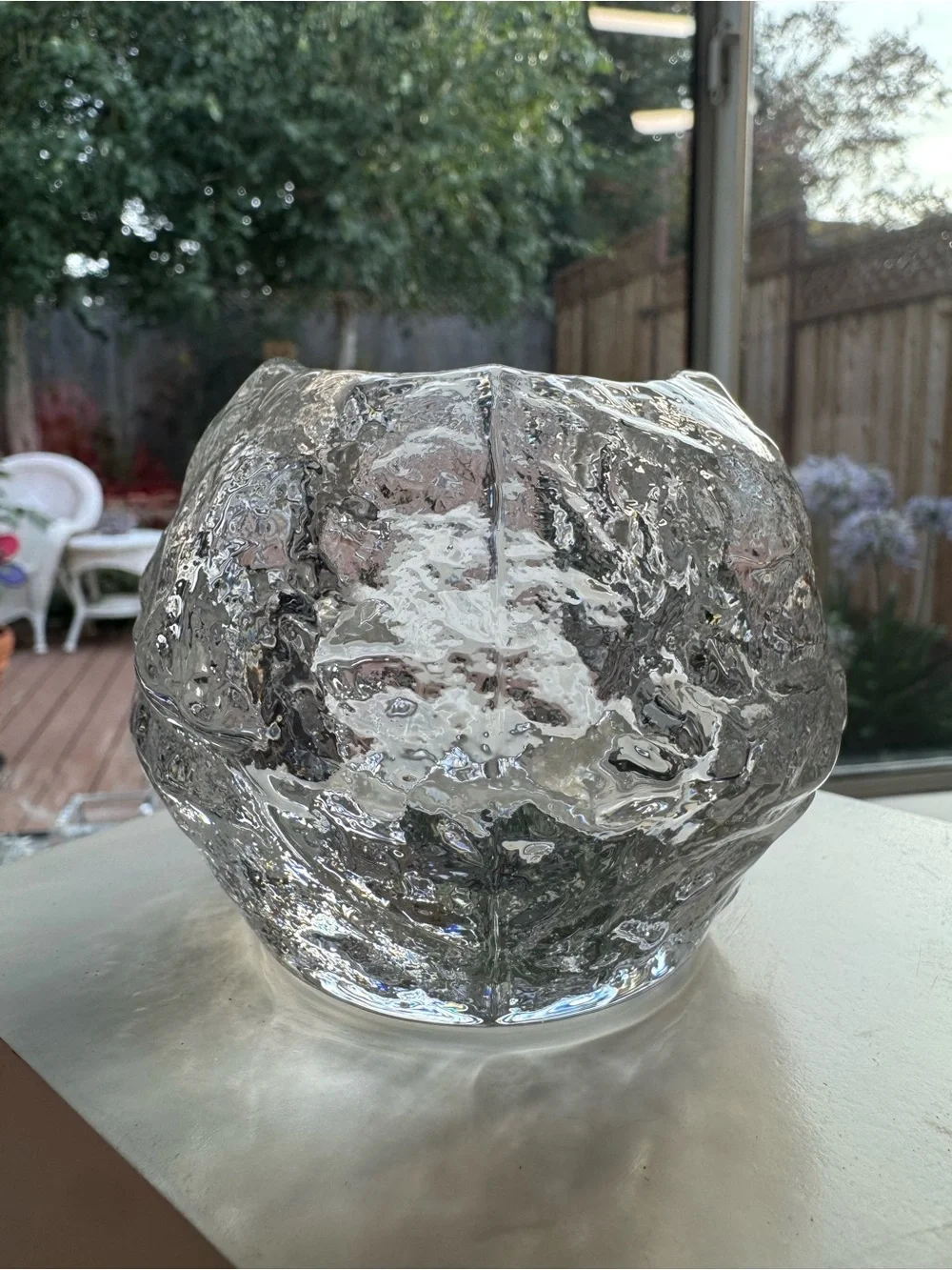 Kosta Boda Snowball Crystal Votive Bowl Ann Wärff Swedish Art Glass 3½”